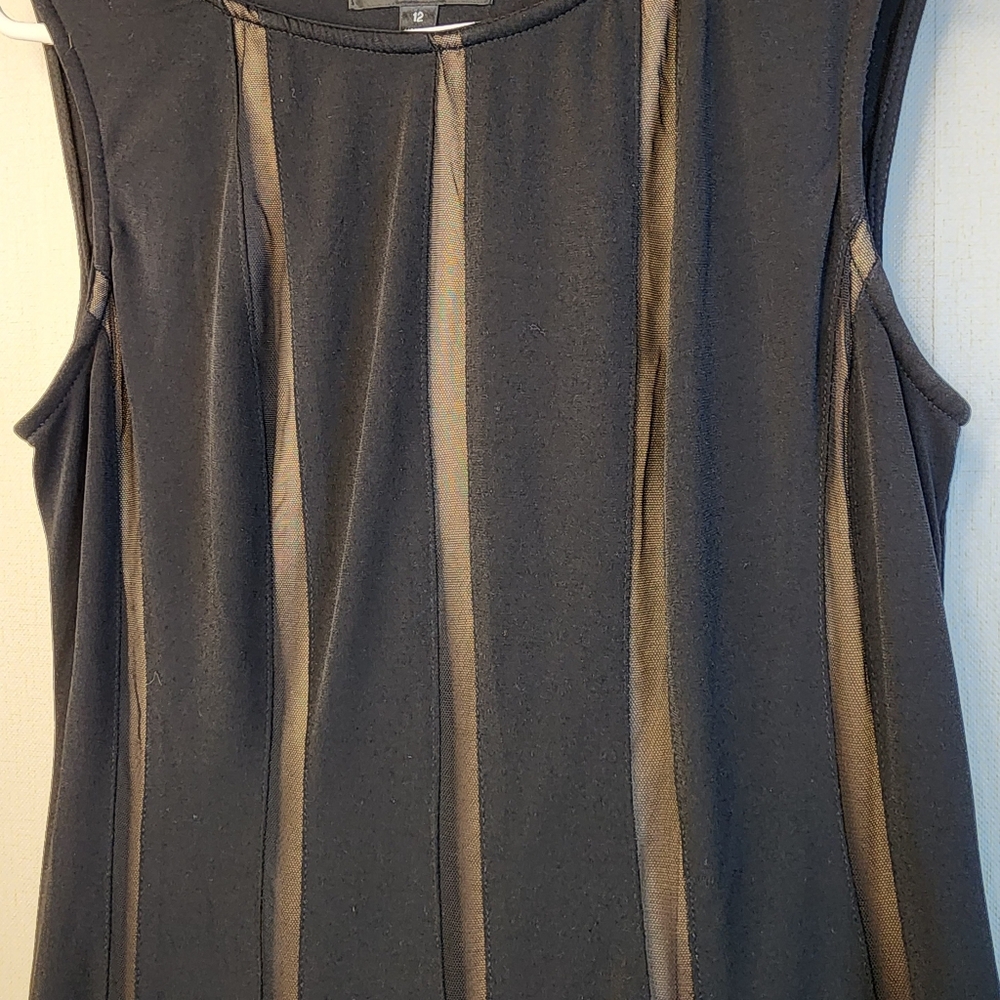 Connected Apparel Black Dress with Sheer Accents Size 12 - Picture 5 of 5